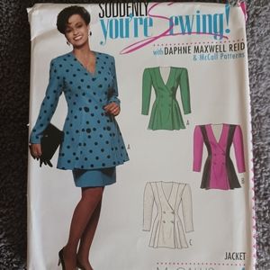 Sewing Pattern Womens Jacket Mccalls 1990s Fresh Prince Uncut Shoulder Pads